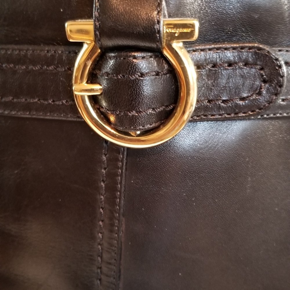 Salvatore Ferragamo Black Leather Knee High Boots - Picture 3 of 11